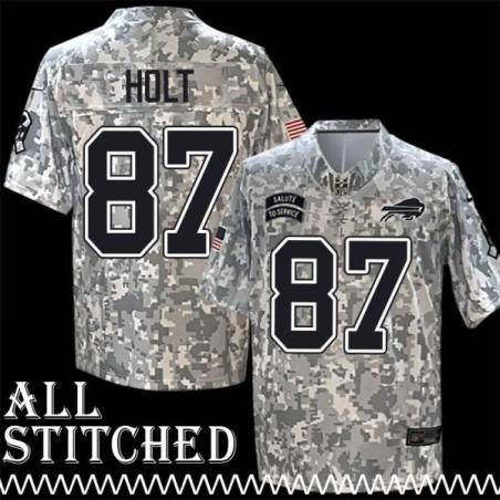 Robert Holt Jersey Buffalo Bills #87 2024 Salute to Service Camo