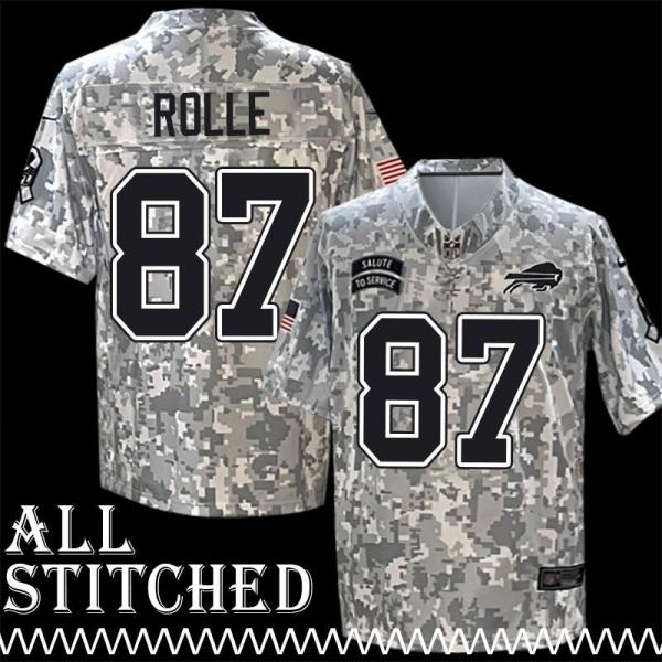 Butch Rolle Jersey Buffalo Bills #87 2024 Salute to Service Camo