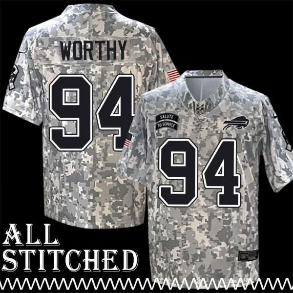 Sam Adams Jersey Buffalo Bills #95 2024 Salute to Service Camo