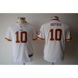 [NEW] Robert Griffin III Youth Football Jersey -#10 Washington Youth Jerseys (White)