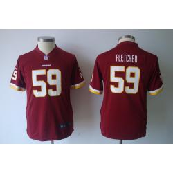 [NEW] London Fletcher Youth Football Jersey -#59 Washington Youth Jerseys (White)