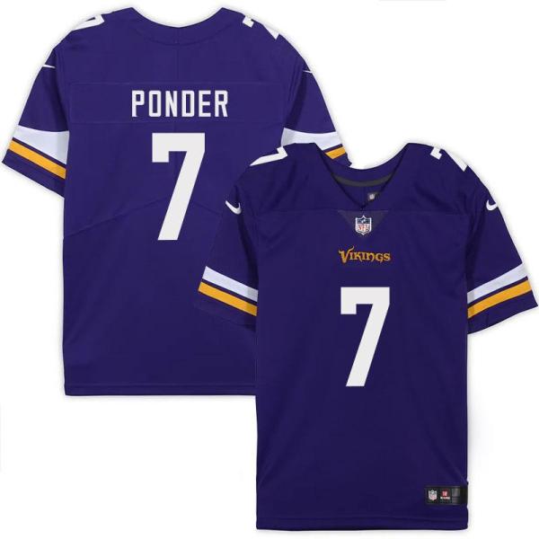 Minnesota Vikings #7 Christian Ponder Purple Home Jersey