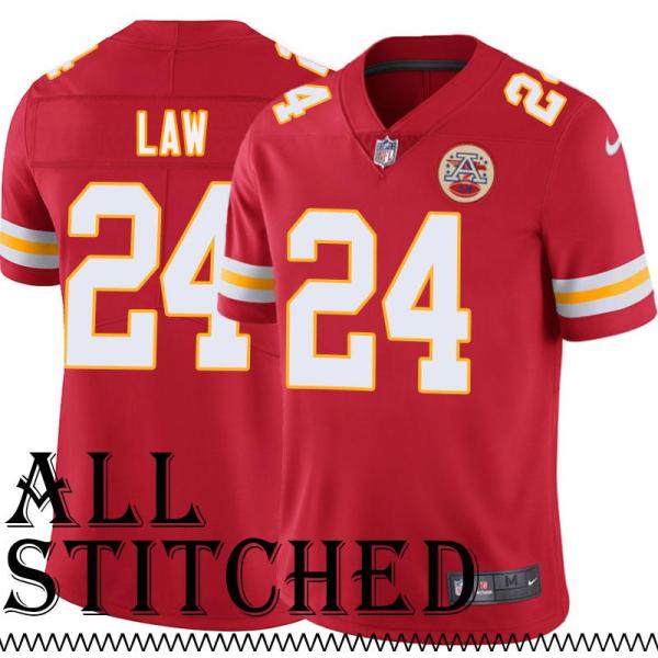 Red Home Ty Law Kansas City Chiefs Jersey #24