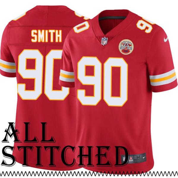 Red Home Neil Smith Kansas City Chiefs Jersey #90