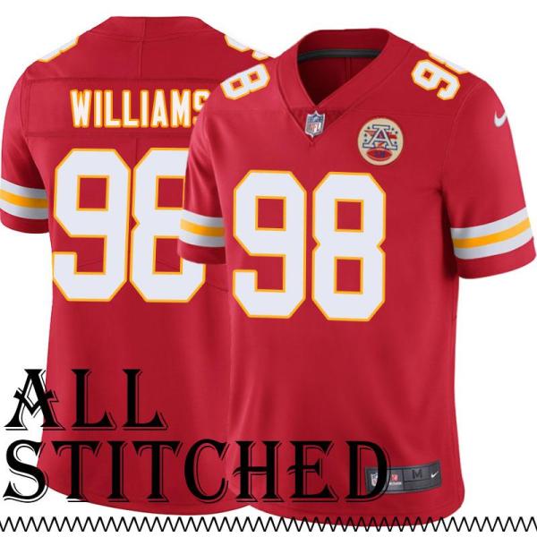 Red Home Xavier Williams Kansas City Chiefs Jersey #98