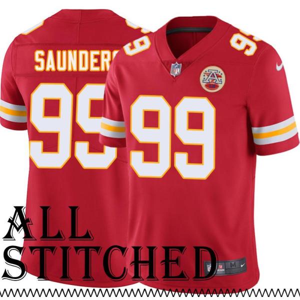 Red Home Khalen Saunders Kansas City Chiefs Jersey #99