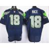 [NEW,Elite] Sidney Rice Football Jersey -Seattle #18 NEW Football Jersey(Blue)