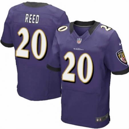 [NEW,Elite] Ed Reed Football Jersey -Baltimore #20 NEW Football Jersey(Purple)