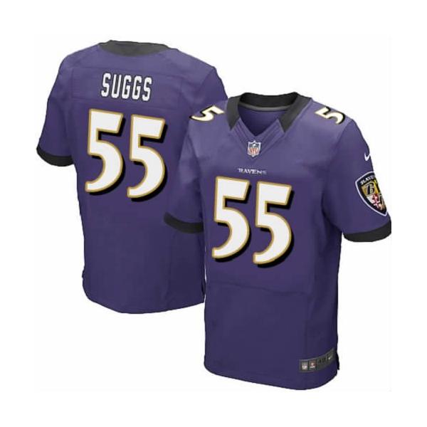 [NEW,Elite] Terrell Suggs Football Jersey -Baltimore #55 NEW Football Jersey(Purple)