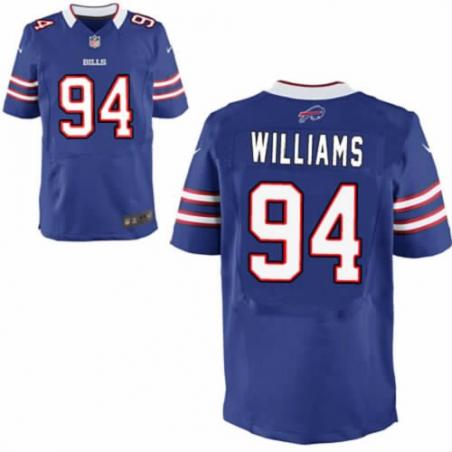 [NEW,Elite] Mario Williams Football Jersey -Buffalo #94 NEW Football Jersey(Blue)