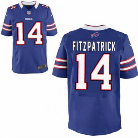 [NEW,Elite] Ryan Fitzpatrick Football Jersey -Buffalo #14 NEW Football Jersey(Blue)