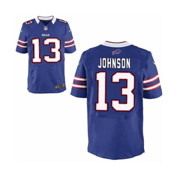 [NEW,Elite] Steve Johnson Football Jersey -Buffalo #13 NEW Football Jersey(Blue)