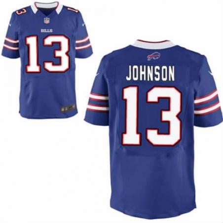 [NEW,Elite] Steve Johnson Football Jersey -Buffalo #13 NEW Football Jersey(Blue)