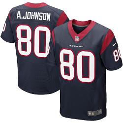 [NEW,Elite] Andre Johnson Football Jersey -Houston #80 NEW Football Jersey(Blue)