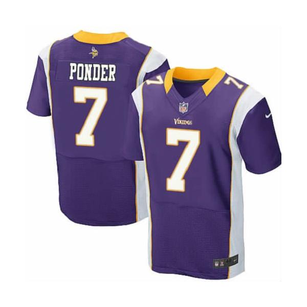 [NEW,Elite] Christian Ponder Football Jersey -Minnesota #7 NEW Football Jersey(Purple)