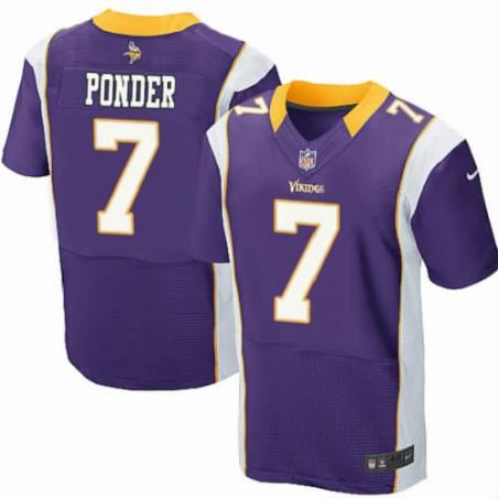 [NEW,Elite] Christian Ponder Football Jersey -Minnesota #7 NEW Football Jersey(Purple)