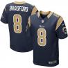 [NEW,Elite] Sam Bradford Football Jersey -St. Louis  #8 NEW Football Jersey(Blue)