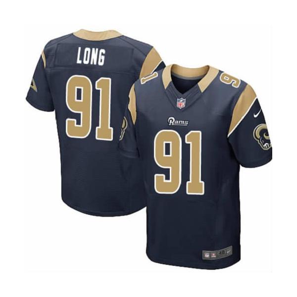 [NEW,Elite] Chris Long Football Jersey -St. Louis  #91 NEW Football Jersey(Blue)