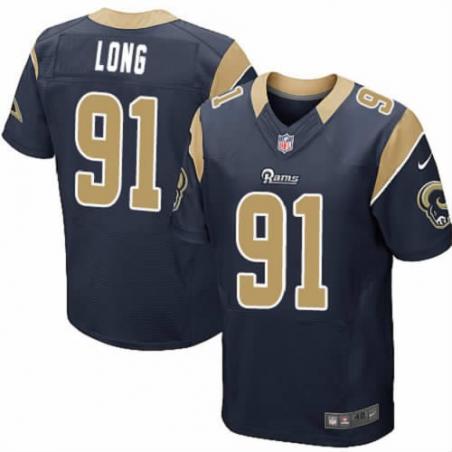 [NEW,Elite] Chris Long Football Jersey -St. Louis  #91 NEW Football Jersey(Blue)