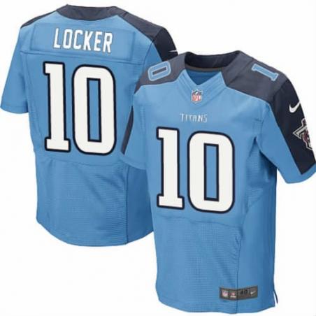 [NEW,Elite] Jake Locker Football Jersey -Tennessee #10 NEW Football Jersey(Light Blue)