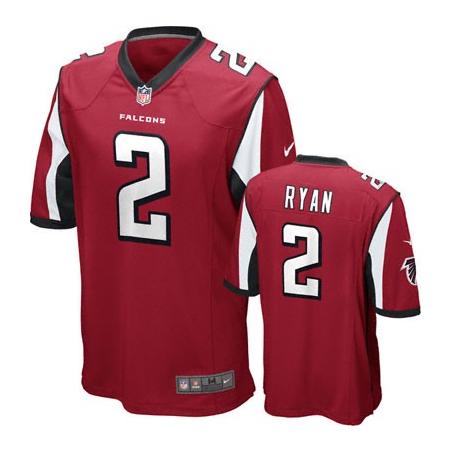 [NEW,Game] Matt Ryan Football Jersey -Atlanta #2 FOOTBALL Jerseys(Red)