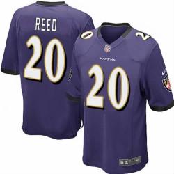 [NEW,Game] Ed Reed Football Jersey -Baltimore #20 FOOTBALL Jerseys(Purple)