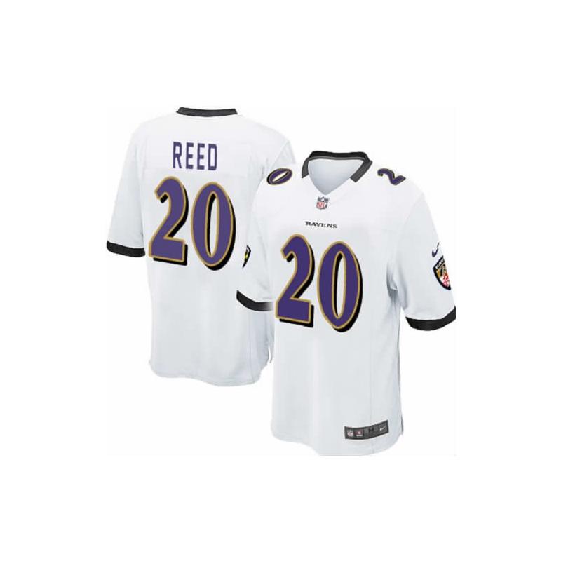 [NEW,Game] Ed Reed Football Jersey -Baltimore #20 FOOTBALL Jerseys(White)