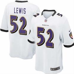 [NEW,Game] Ray Lewis Football Jersey -Baltimore #52 FOOTBALL Jerseys(White)