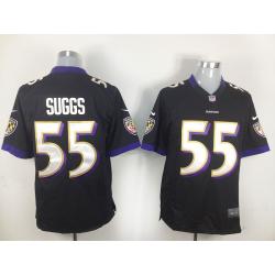 [NEW,Game] Terrell Suggs Football Jersey -Baltimore #55 FOOTBALL Jerseys(Black)