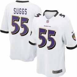 [NEW,Game] Terrell Suggs Football Jersey -Baltimore #55 FOOTBALL Jerseys(White)