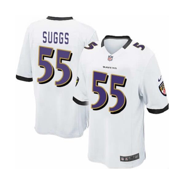 [NEW,Game] Terrell Suggs Football Jersey -Baltimore #55 FOOTBALL Jerseys(White)