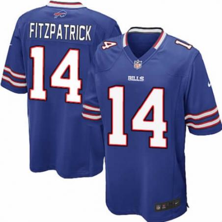 [NEW,Game] Ryan Fitzpatrick Football Jersey -Buffalo #14 FOOTBALL Jerseys(Blue)