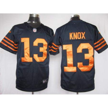 [NEW,Game] Johnny Knox Football Jersey -Chicago #13 FOOTBALL Jerseys(Blue Yellow Number)