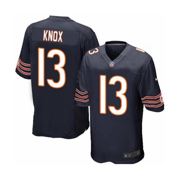 [NEW,Game] Johnny Knox Football Jersey -Chicago #13 FOOTBALL Jerseys(Blue)