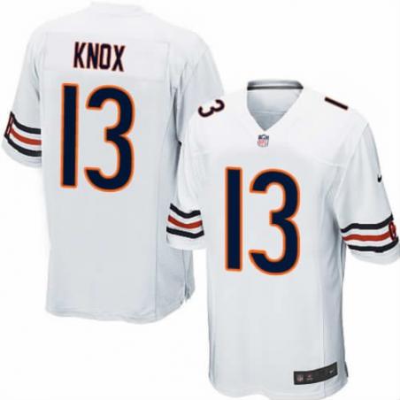 [NEW,Game] Johnny Knox Football Jersey -Chicago #13 FOOTBALL Jerseys(White)