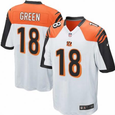 [NEW,Game] A.J. Green Football Jersey -Cincinnati #18 FOOTBALL Jerseys(White)