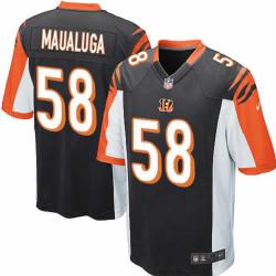 [NEW,Game] Rey Maualuga Football Jersey -Cincinnati #58 FOOTBALL Jerseys(Black)