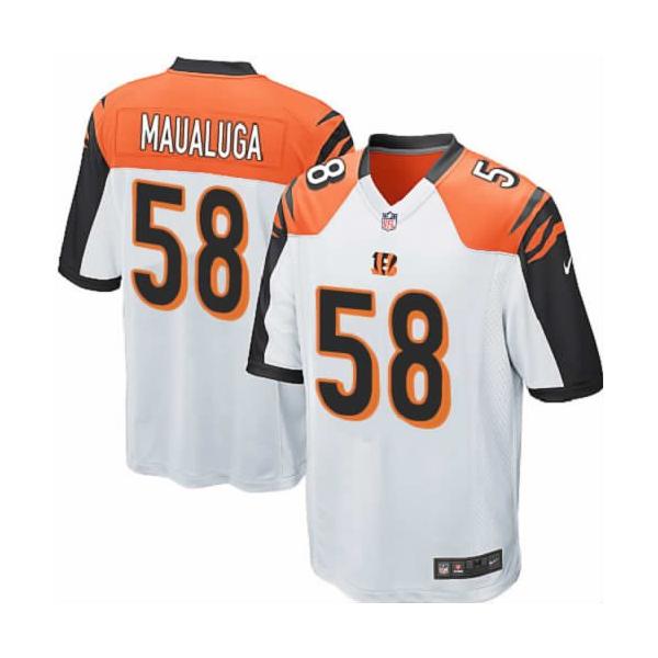 [NEW,Game] Rey Maualuga Football Jersey -Cincinnati #58 FOOTBALL Jerseys(White)