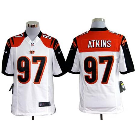 [NEW,Game] Geno Atkins Football Jersey -Cincinnati #97 FOOTBALL Jerseys(White)