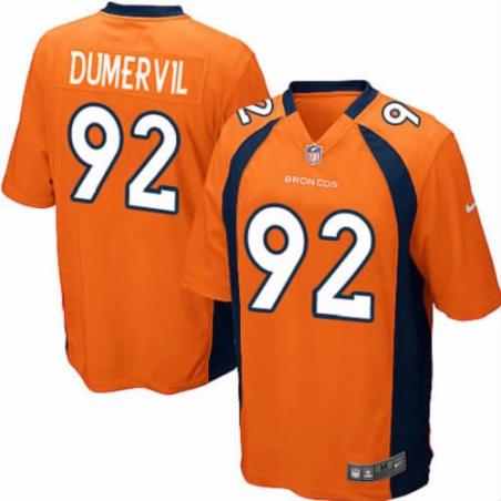 [NEW,Game] Elvis Dumervil Football Jersey -Denver #92 FOOTBALL Jerseys(Orange)