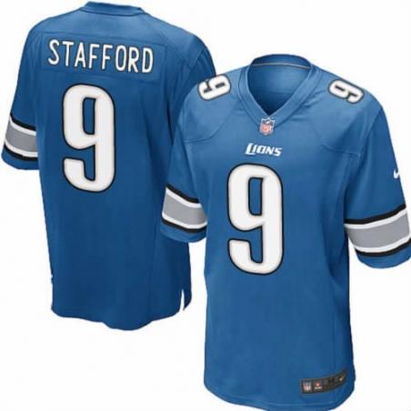 [NEW,Game] Matthew Stafford Football Jersey -Detroit #9 FOOTBALL Jerseys(Blue)