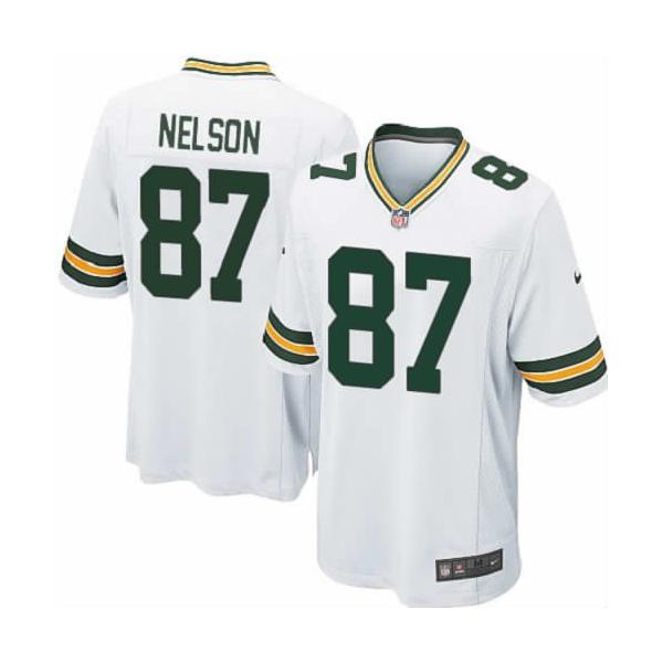 Game Green Bay 87 Jordy Nelson Football Jersey White