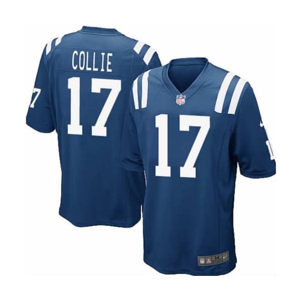 [NEW,Game] Austin Collie Football Jersey -Indianapolis #17 FOOTBALL Jerseys(Blue)