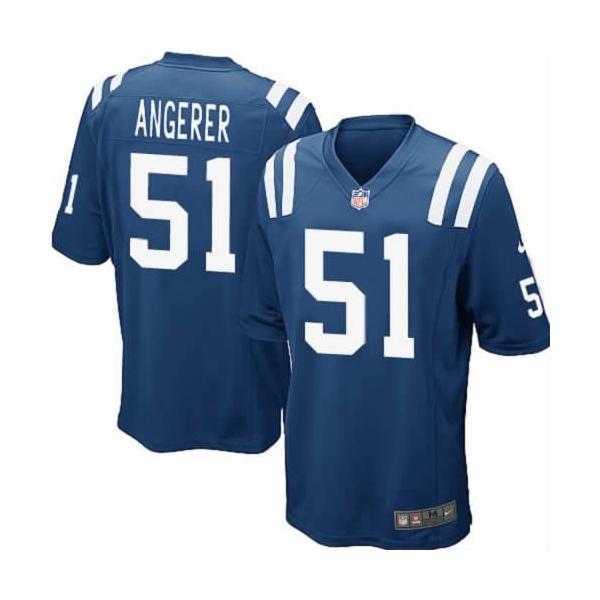 [NEW,Game] Pat Angerer Football Jersey -Indianapolis #51 FOOTBALL Jerseys(Blue)