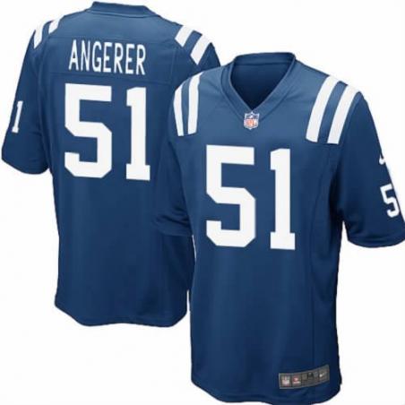 [NEW,Game] Pat Angerer Football Jersey -Indianapolis #51 FOOTBALL Jerseys(Blue)