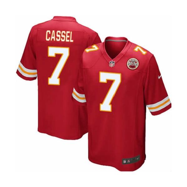 [NEW,Game] Matt Cassel Football Jersey -KC #7 FOOTBALL Jerseys(Red)