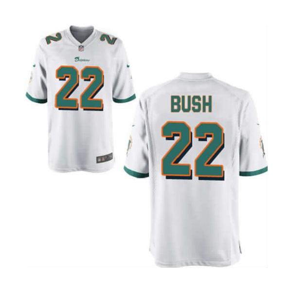 [NEW,Game] Reggie Bush Football Jersey -Miami #22 FOOTBALL Jerseys(White)