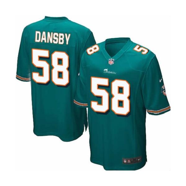 [NEW,Game] Karlos Dansby Football Jersey -Miami #58 FOOTBALL Jerseys(Green)