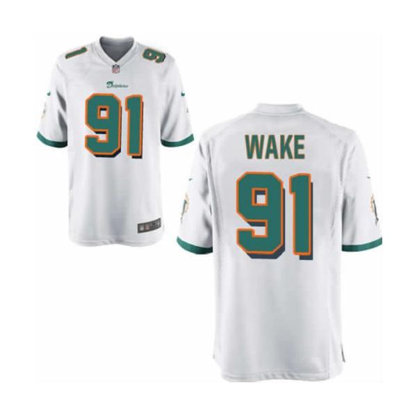 [NEW,Game] Cameron Wake Football Jersey -Miami #91 FOOTBALL Jerseys(White)