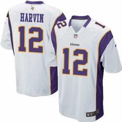 [NEW,Game] Percy Harvin Football Jersey -Minnesota #12 FOOTBALL Jerseys(White)